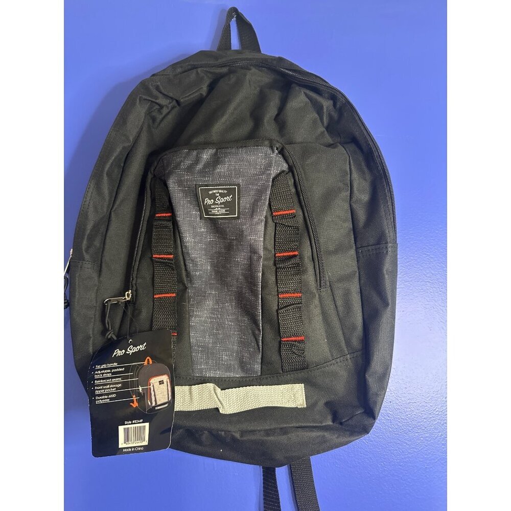 Black Pro Sport Backpack New  Lightweight Durable Travel School Gym Bag Holiday